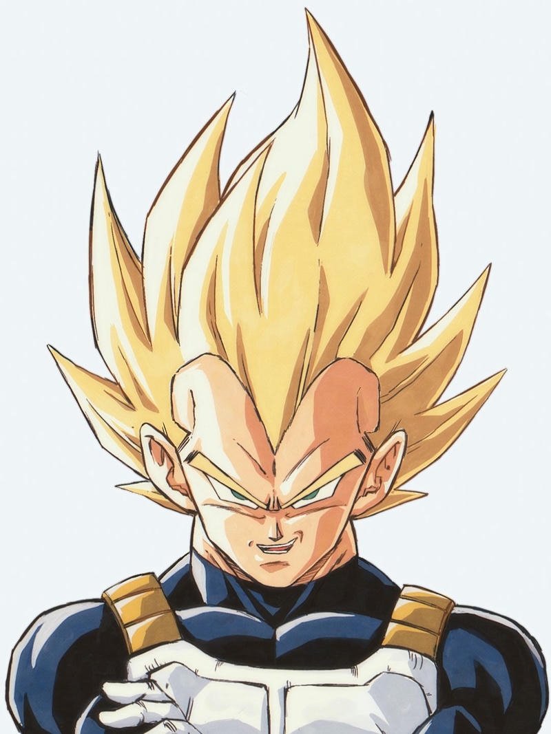 Ảnh Vegeta tóc vàng mặc giáp truyền thống nghiêm nghị