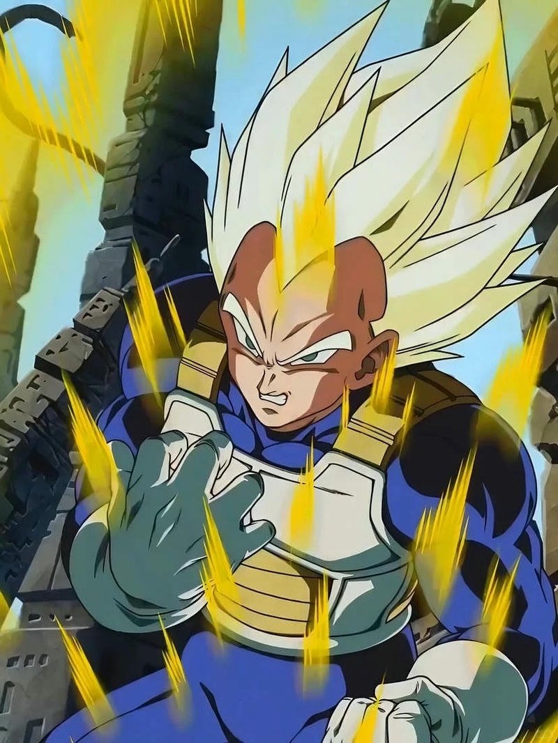 Ảnh Vegeta tóc vàng vận nội công hào quang sáng