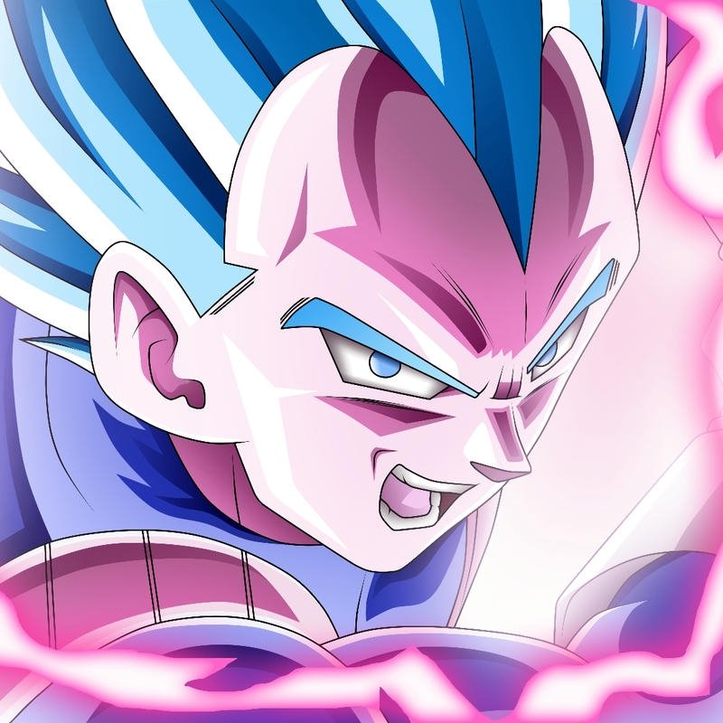 Ảnh Vegeta tóc xanh đậm gồng năng lượng cực mạnh