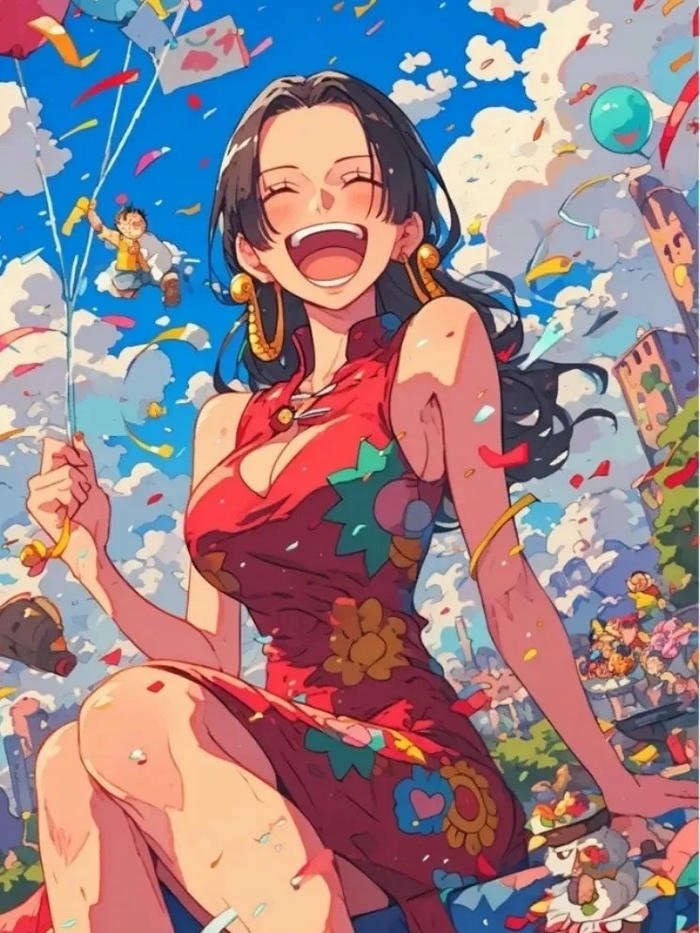 Boa Hancock One Piece cười tươi tắn rất dễ thương