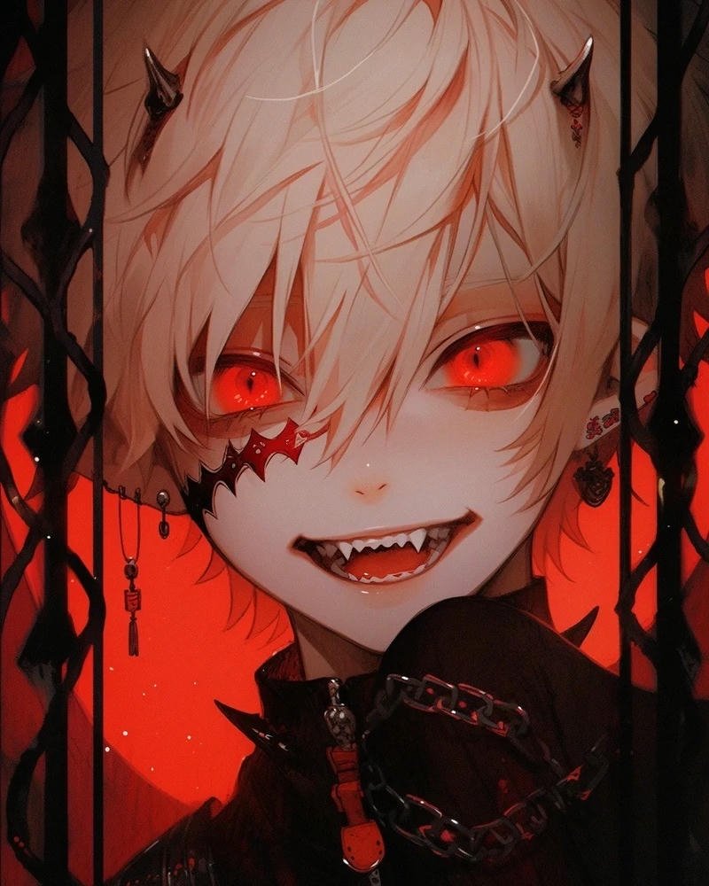 Hình ảnh anime ác quỷ lạnh lùng cười nham hiểm