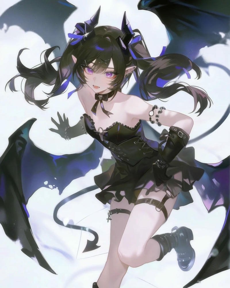 Hình ảnh anime ác quỷ lạnh lùng nhìn lại phía sau
