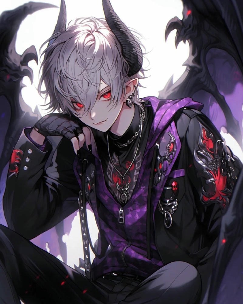 Hình ảnh anime ác quỷ lạnh lùng nhìn xuống dưới