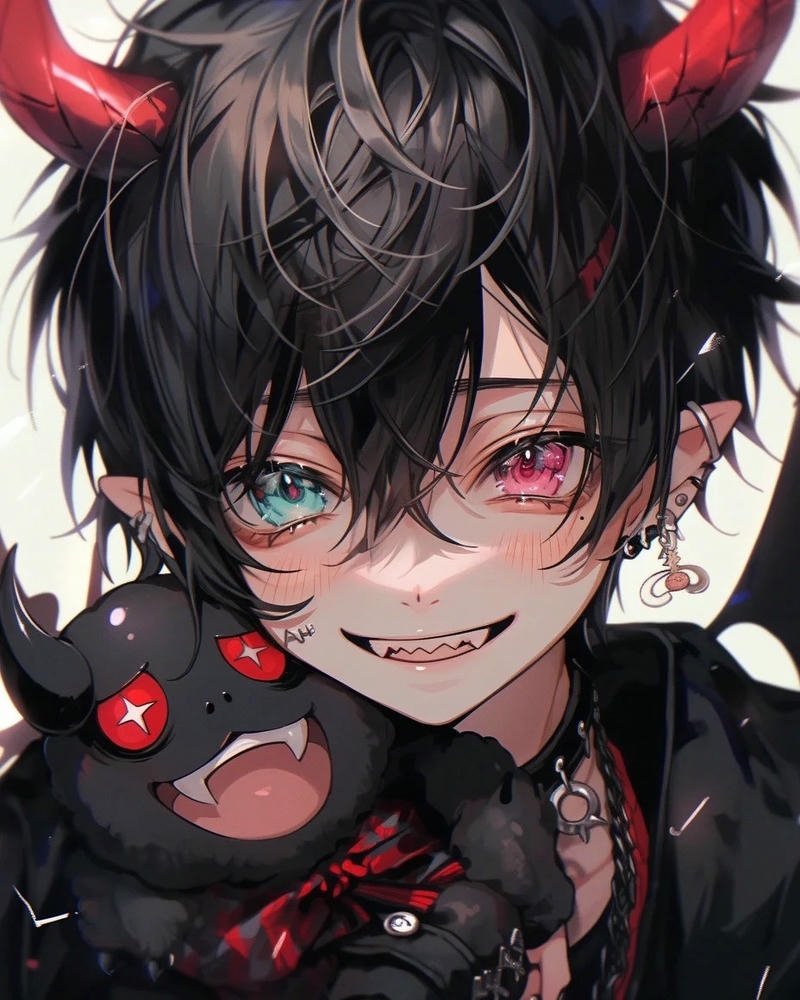 Hình ảnh anime ác quỷ lạnh lùng ôm sinh vật nhỏ
