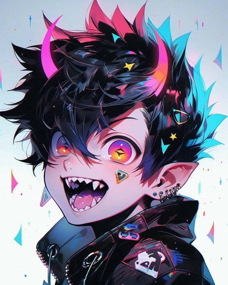 Hình ảnh anime ác quỷ lạnh lùng với nụ cười bí ẩn