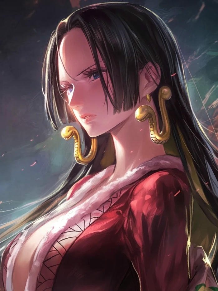 Hình nền Boa Hancock dưới ánh hoàng hôn rực rỡ