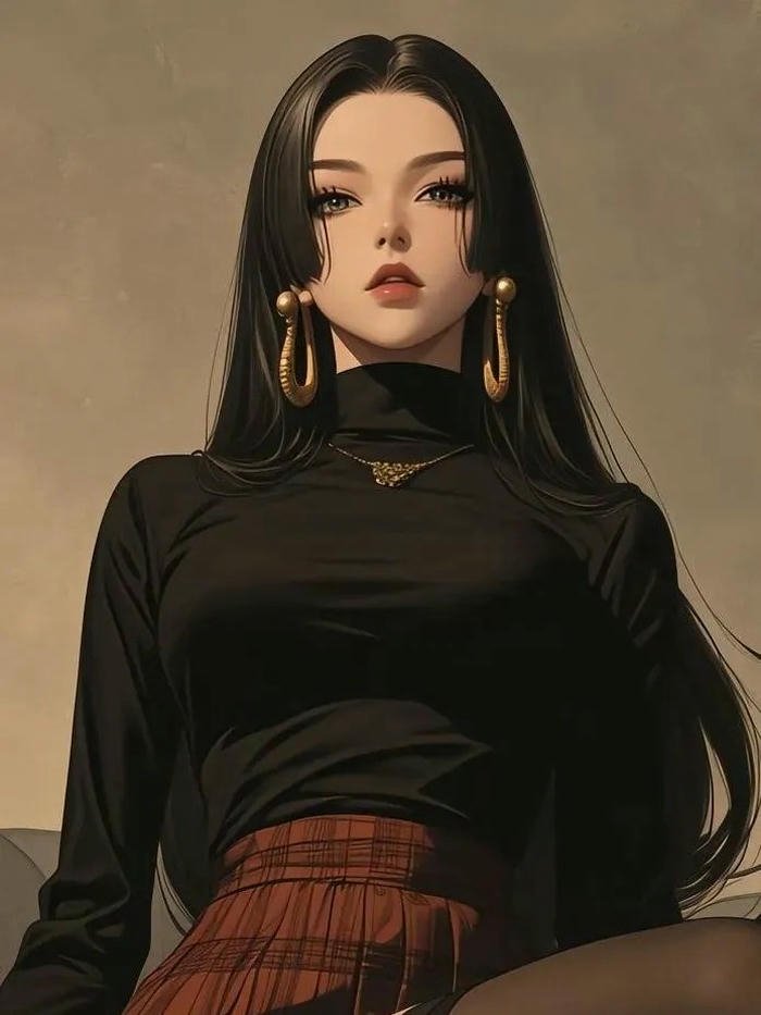 Hình nền Boa Hancock mặc áo len đen huyền bí