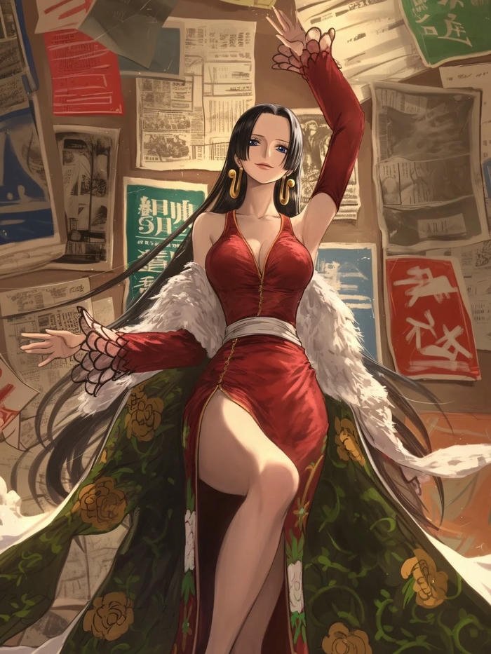 Hình nền Boa Hancock ngồi thư giãn trong phòng tranh