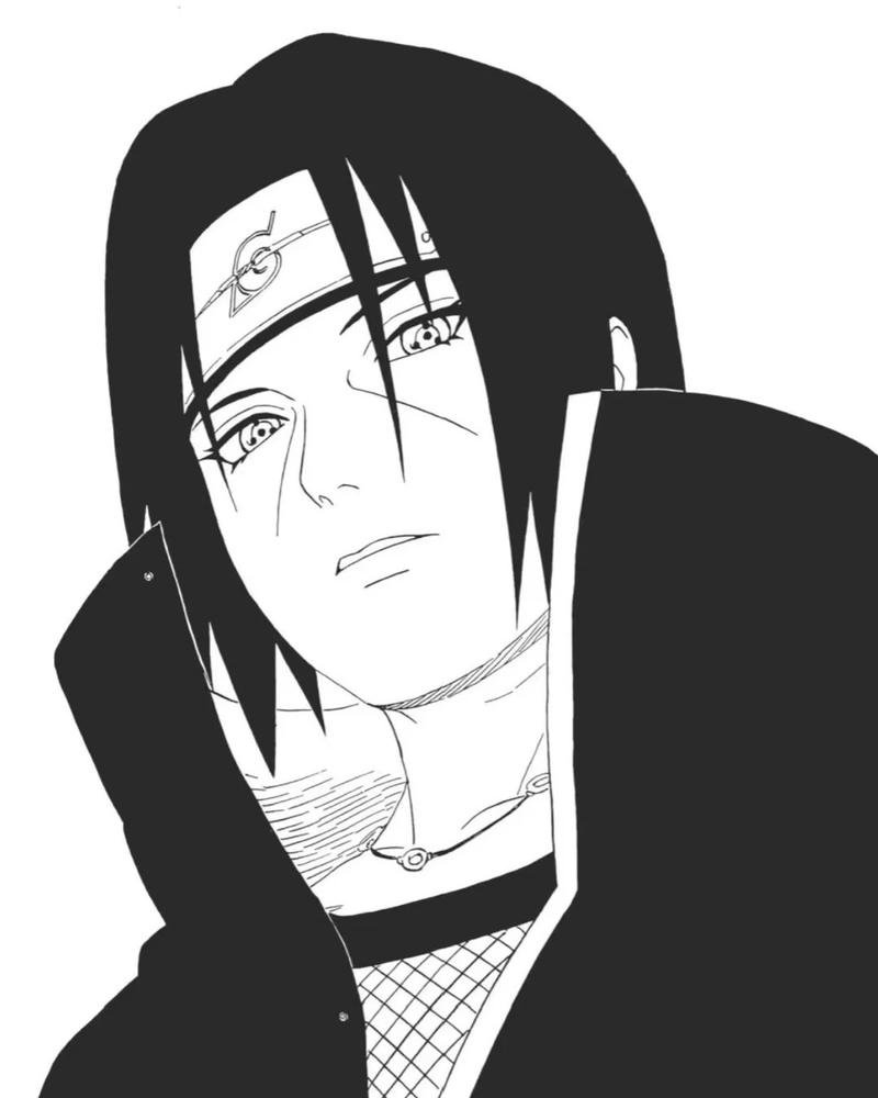 Hình nền Itachi đen trắng nhìn xuống dưới