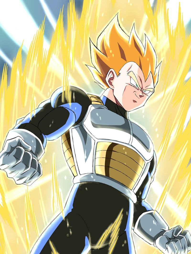 Hình nền Vegeta tóc vàng mặc giáp xám nhìn nghiêng