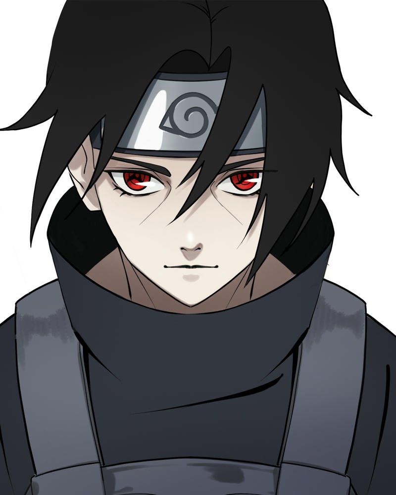 Itachi ngầu đứng nhìn thẳng mặt lạnh lùng