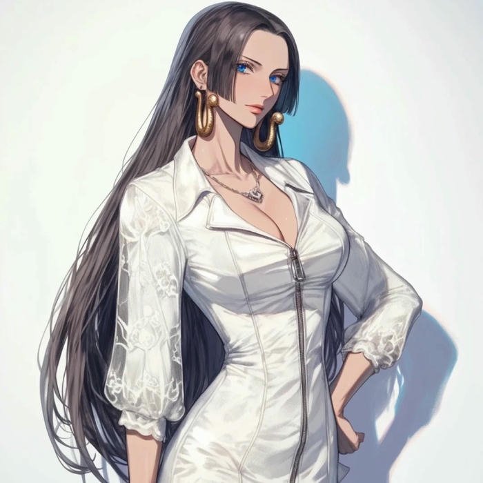 Nữ hoàng hải tặc Boa Hancock mặc sơ mi trắng