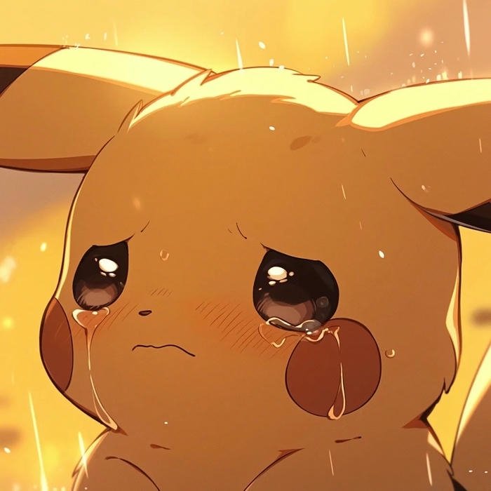 Pikachu cute mắt ngấn lệ trông rất đáng thương