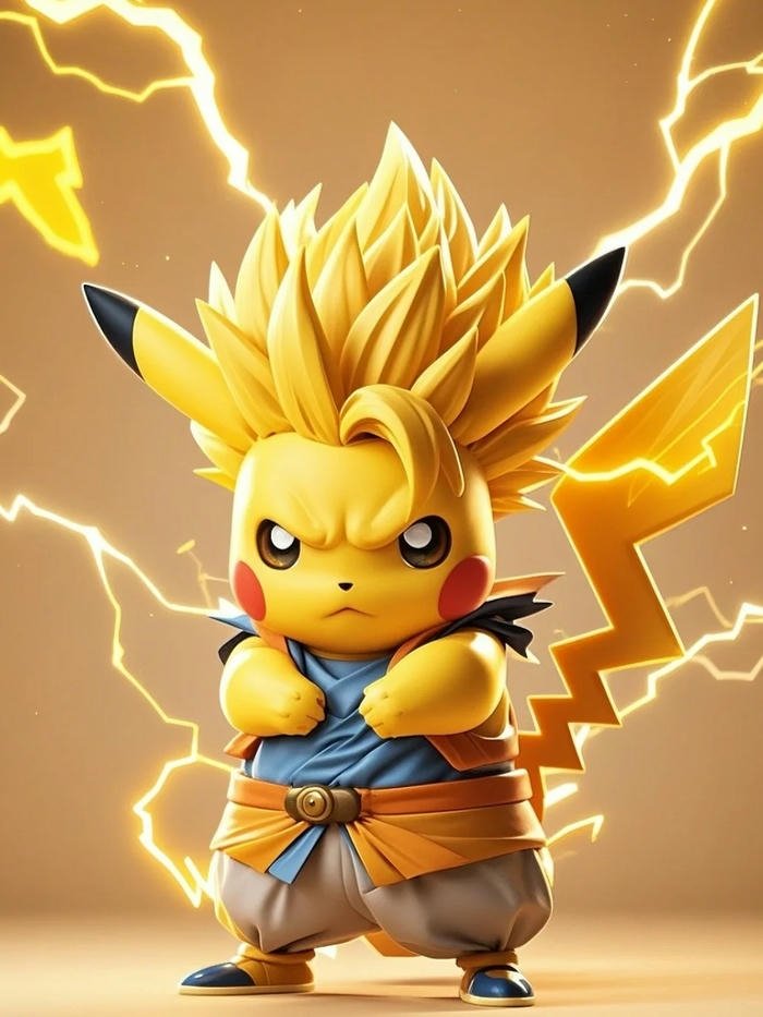 Pikachu ngầu hóa thân thành Super Saiyan tóc vàng