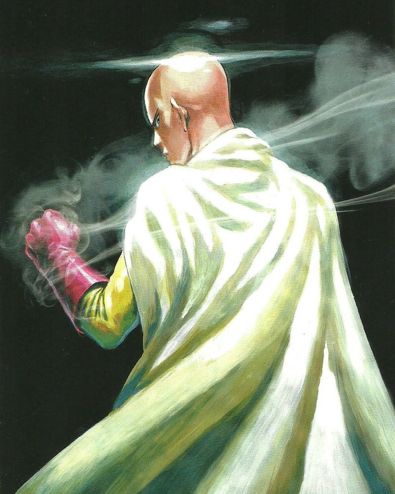 Saitama One Punch Man quay lưng nhìn nghiêng