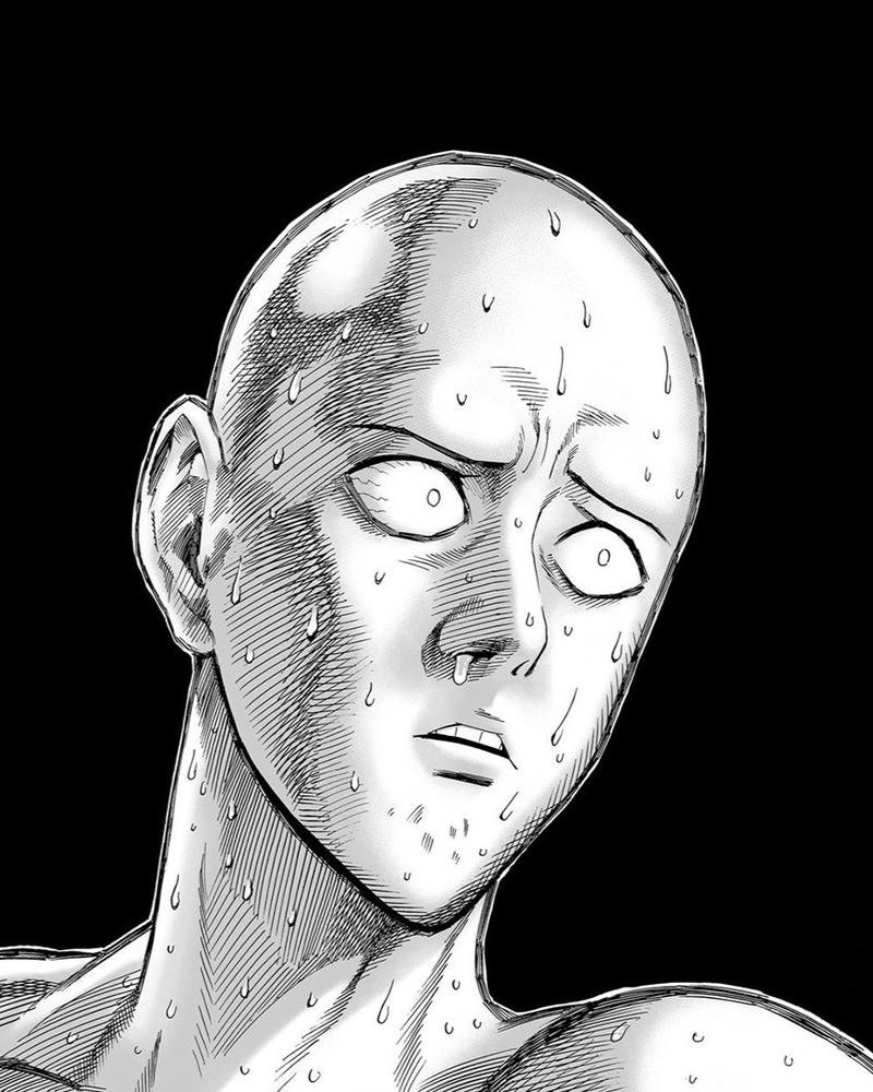 Saitama ngầu với khuôn mặt nghiêm nghị đen trắng