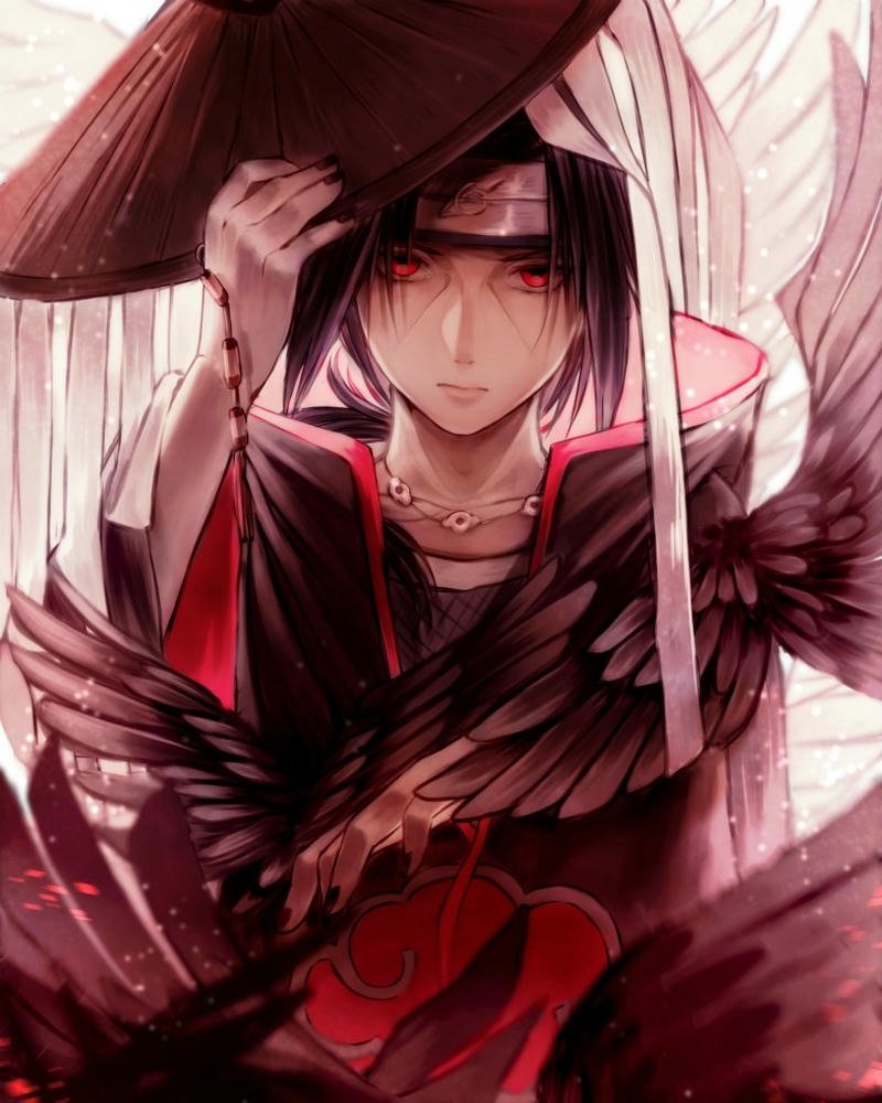 Vẽ Itachi phong cách nghệ thuật đỏ đen