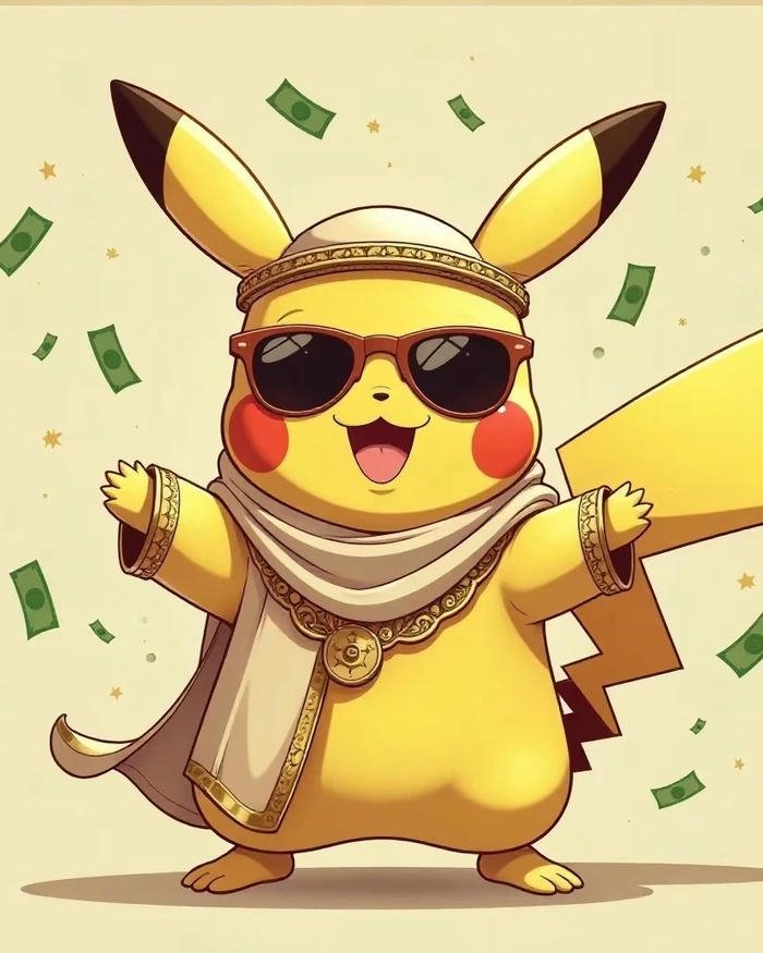 Vẽ Pikachu đeo kính râm và khăn quàng cổ chất