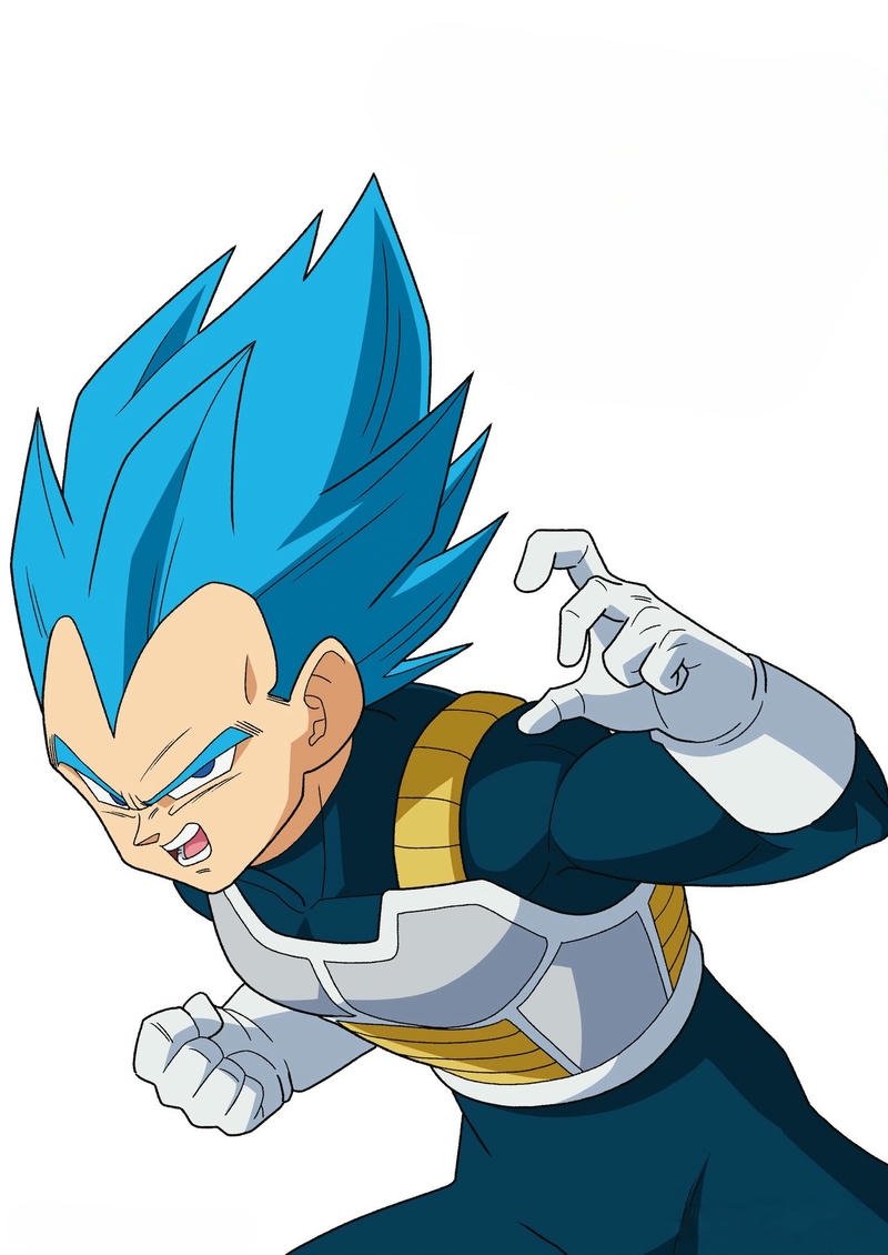 Vegeta Super Saiyan Blue thủ thế sẵn sàng chiến đấu