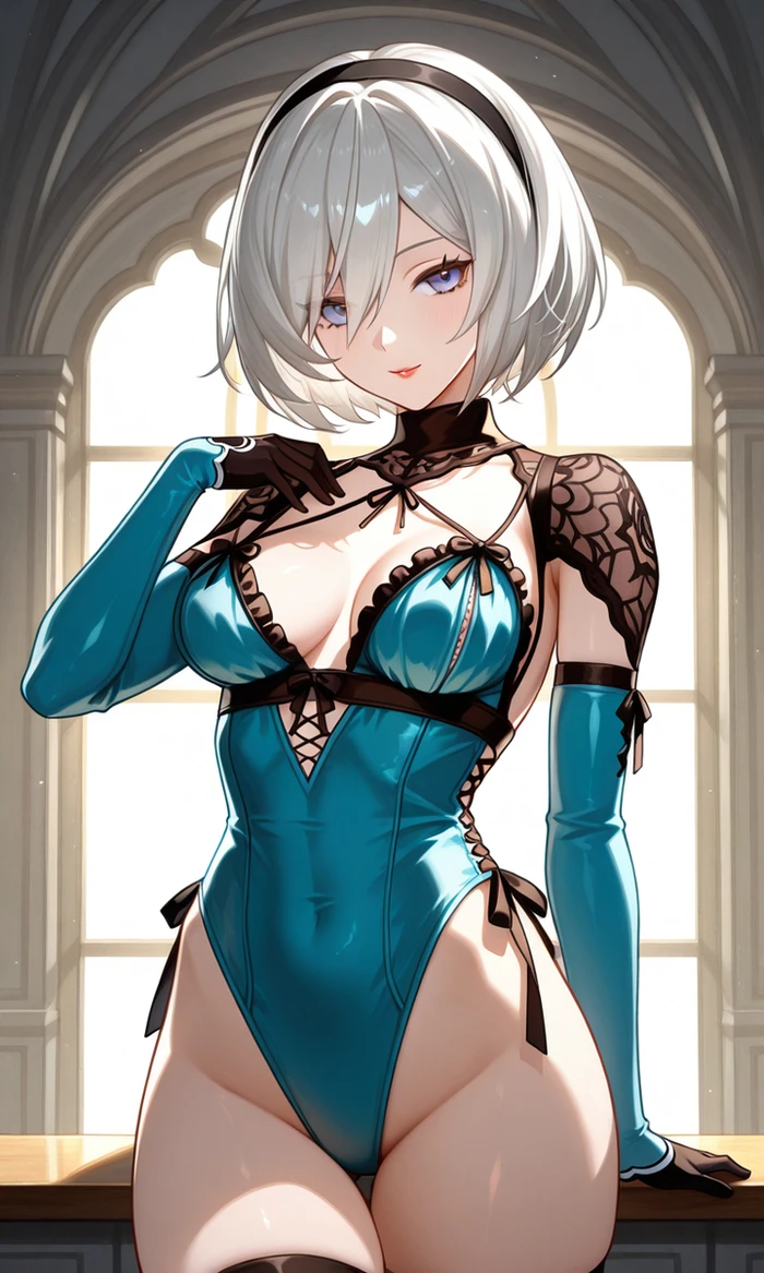YoRHa 2B Doujin vú to tròn cuốn hút ánh nhìn