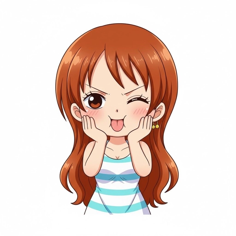 Ảnh Nami chibi mang cảm giác vui tươi đầy dễ mến