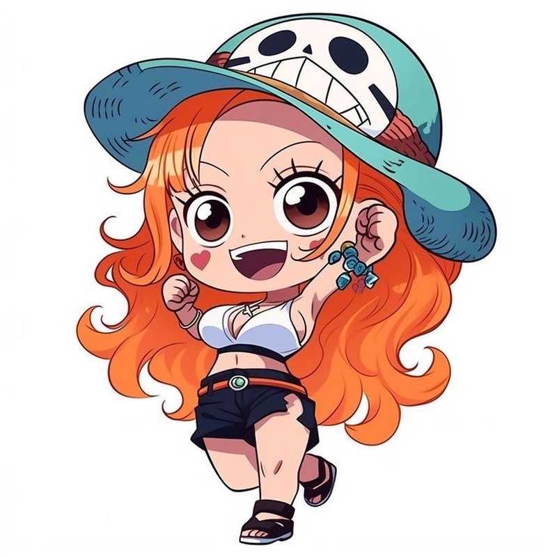 Ảnh Nami chibi sở hữu tạo hình nhỏ gọn đầy tinh nghịch