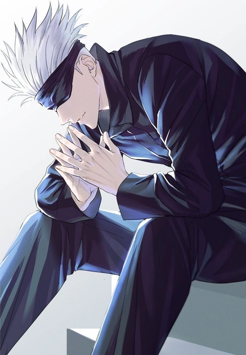 Ảnh anime Gojo tạo cảm giác bí ẩn qua ánh mắt