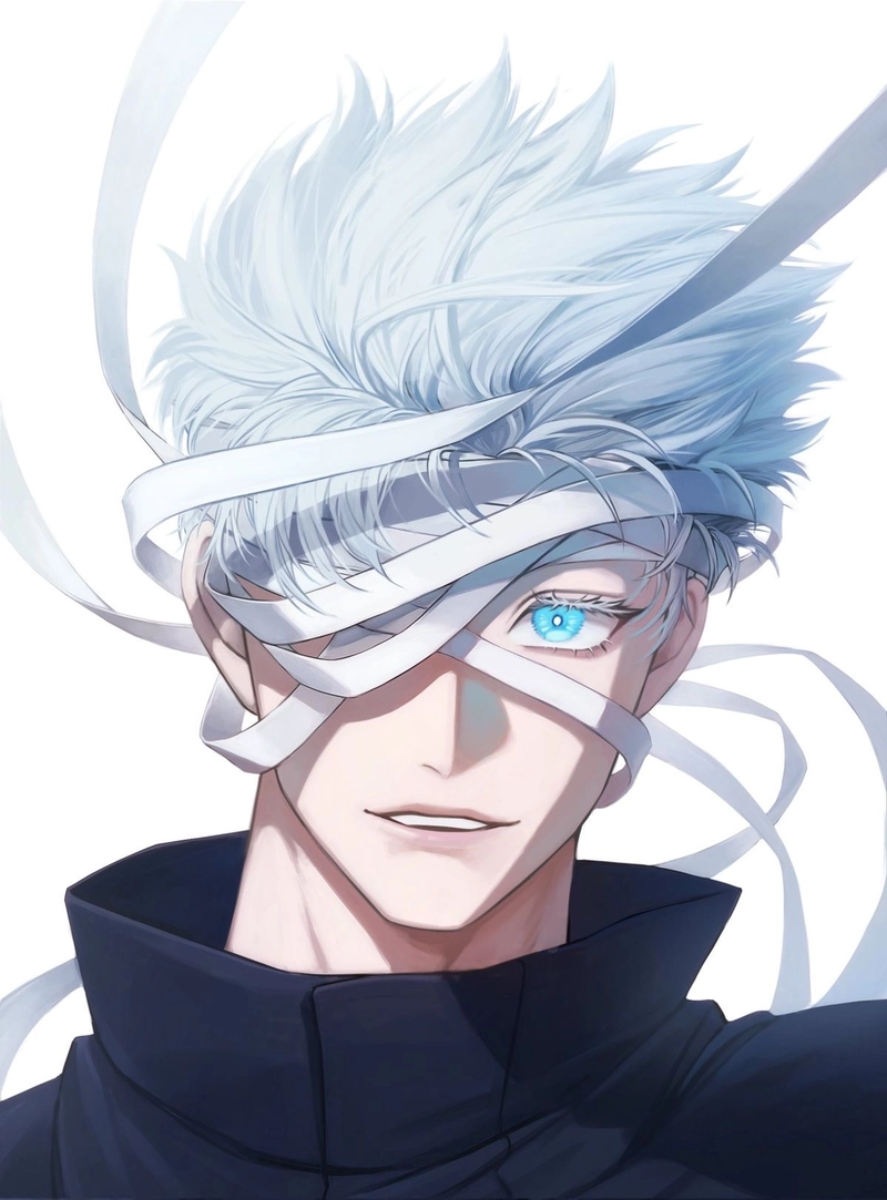 Ảnh anime Gojo tạo cảm giác nổi bật qua thần thái