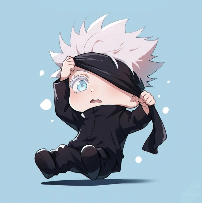 Ảnh anime Gojo tạo điểm riêng bằng ánh mắt xanh