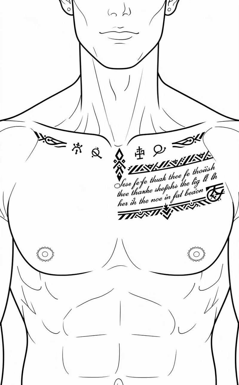 Ảnh hình xăm xương quai xanh nam phong cách tattoo tối giản
