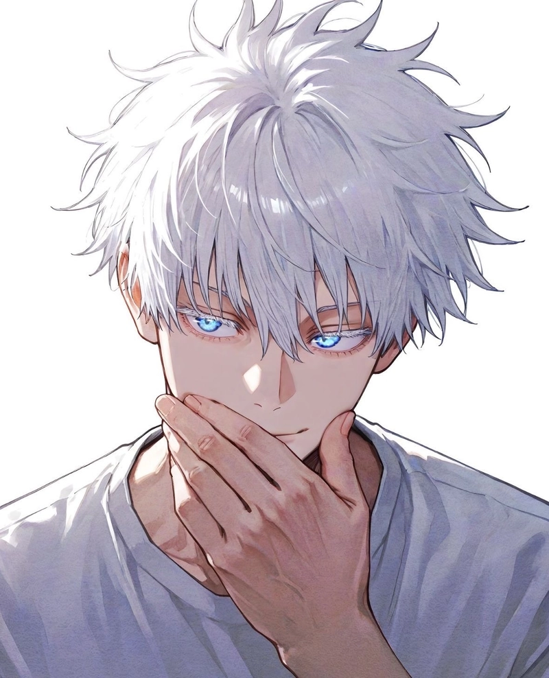 Anime Gojo sở hữu mái tóc trắng đầy nét đặc trưng