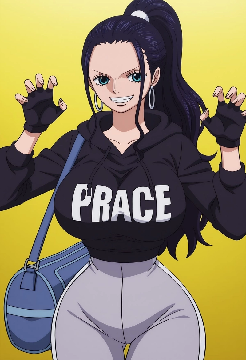 Anime Nico Robin tạo dấu ấn bằng mái tóc đen dài