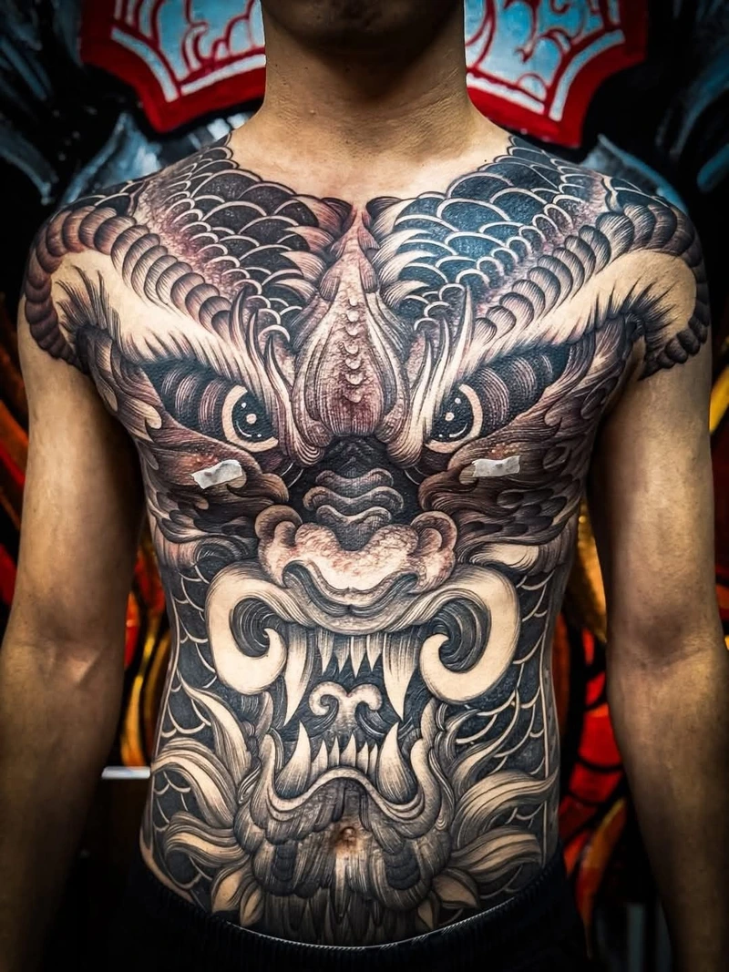 Bố cục full kín bụng cân đối giúp tổng thể hài hòa