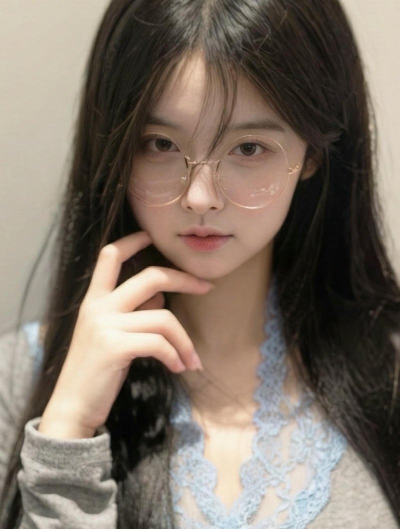 Cô nàng đeo kính cận với thần thái dịu dàng