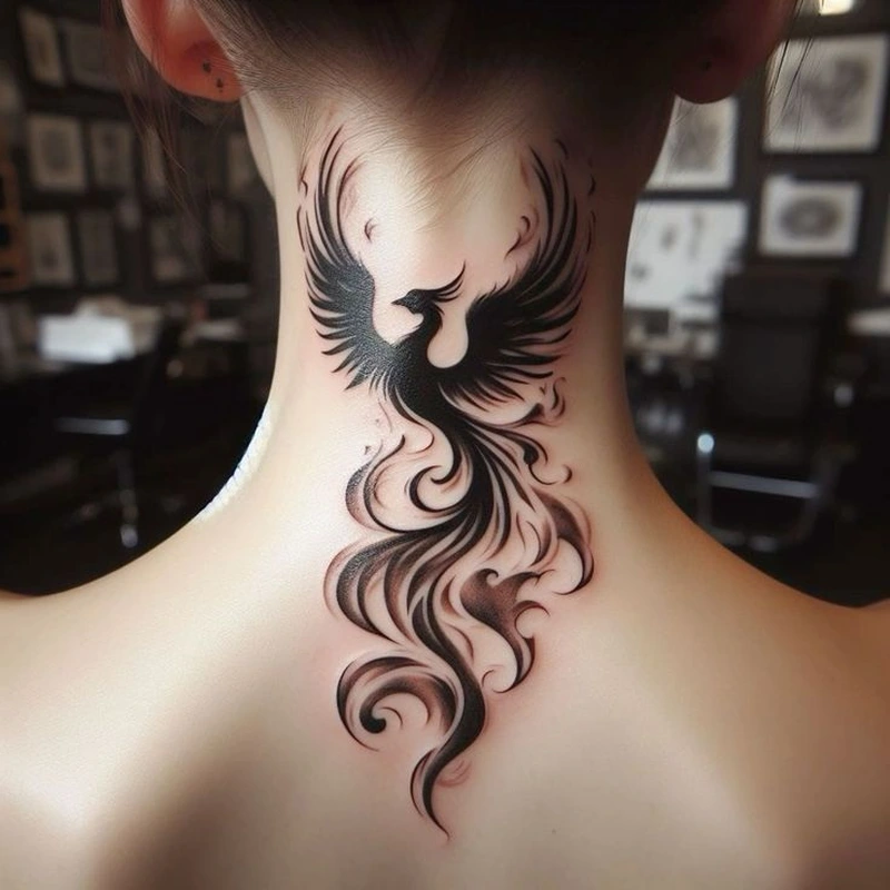 Hình ảnh Tattoo cổ nữ phong cách chữ nghệ thuật đầy cá tính