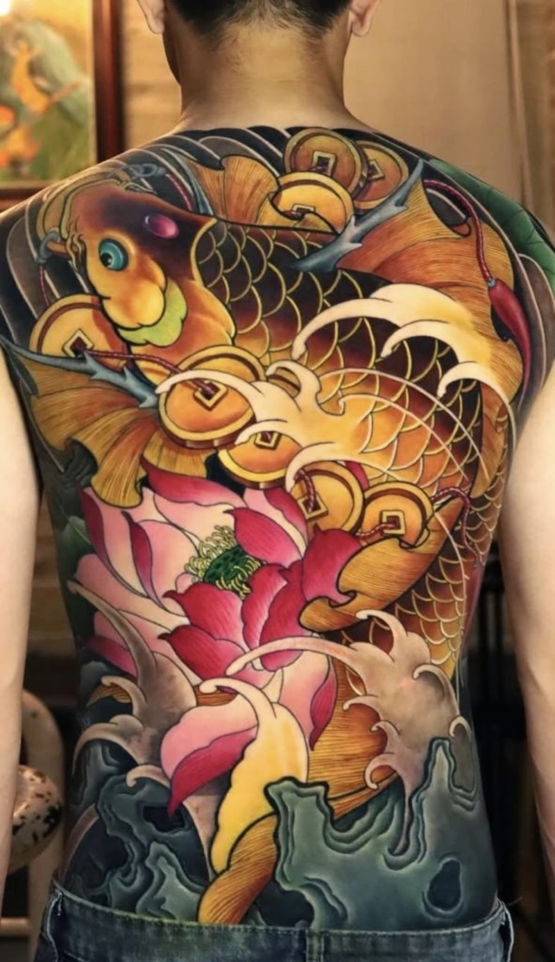 Hình ảnh hình xăm quỷ oni kín lưng nam phong cách dark art