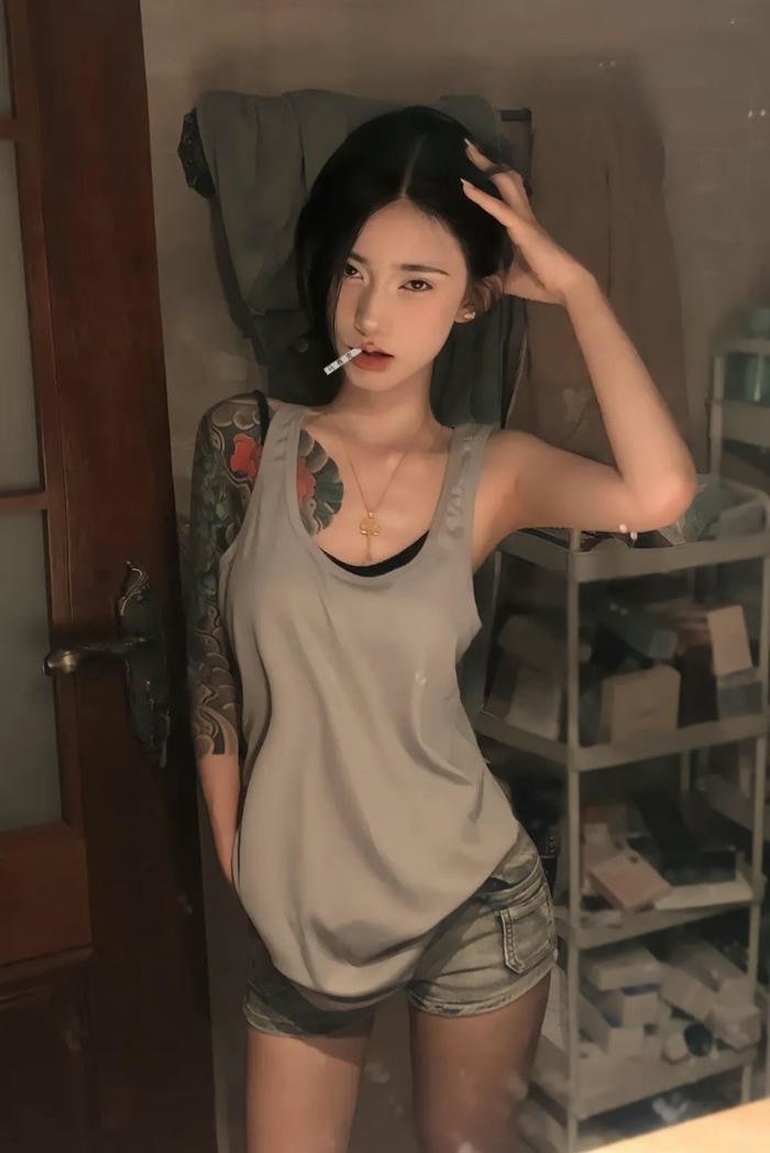 Hình thiếu nữ cá tính nổi bật giữa khung nền tối
