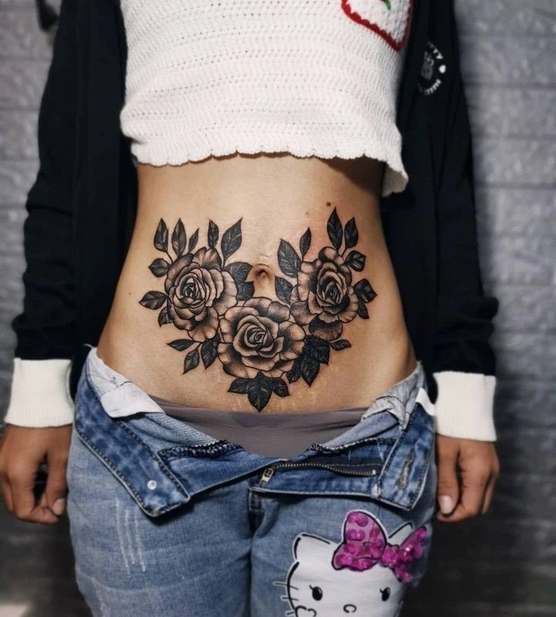 Họa tiết mandala giúp vùng bụng trở nên hài hòa cân đối