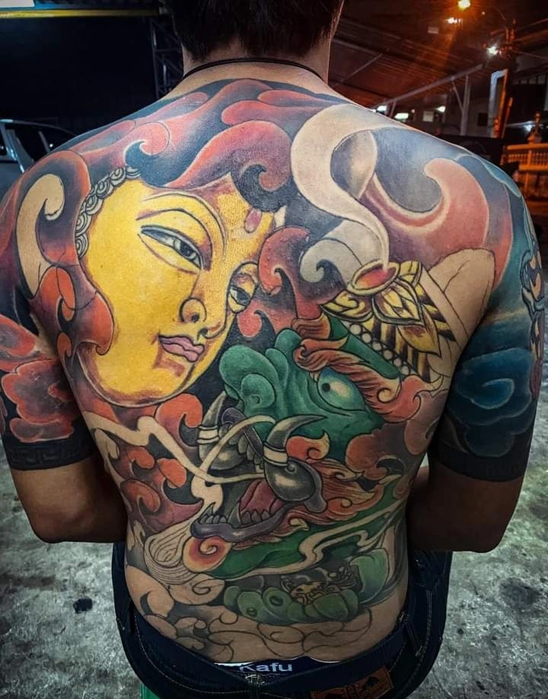 Nghệ thuật tattoo rồng full lưng nam mang vẻ đẹp cực kỳ uy lực