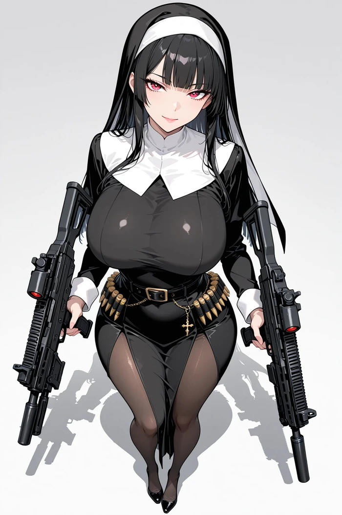 Nun cosplay hentai gợi cảm với ngực đầy đặn