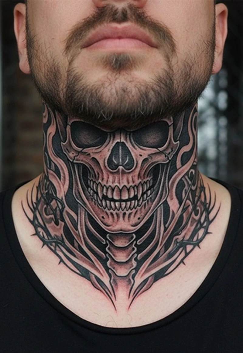 Tattoo cổ nam với họa tiết độc đáo thể hiện cá tính riêng