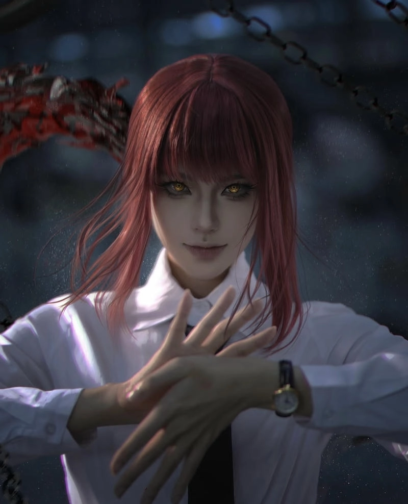 Thần thái lạnh lùng nổi bật trong ảnh Makima cosplay