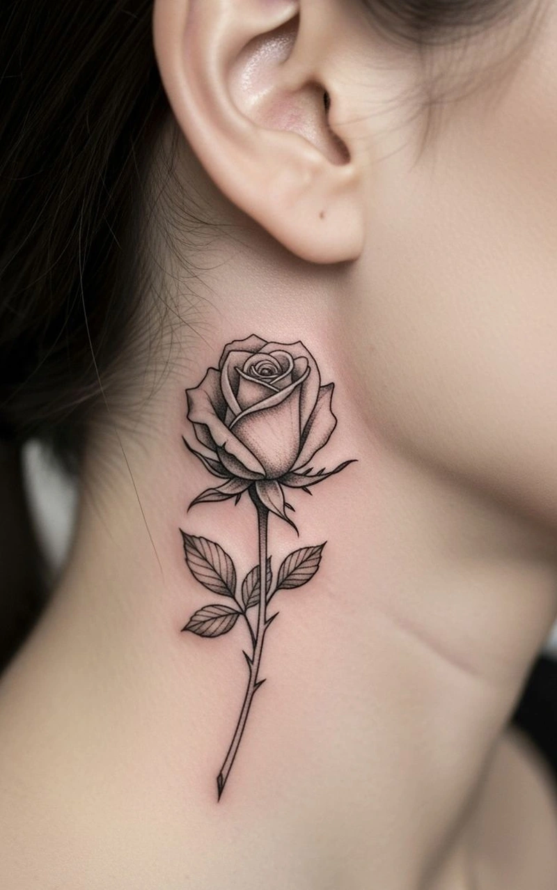 Xăm hình cổ nữ cùng họa tiết mặt trăng nhỏ đầy bí ẩn đẹp