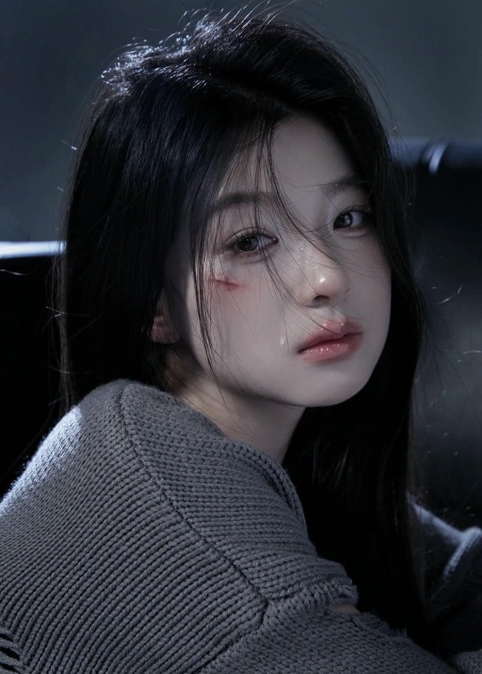 hình cô gái buồn yên tĩnh