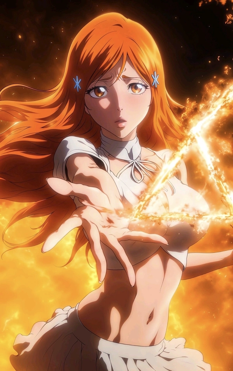 Ảnh Inoue Orihime mang phong cách nữ sinh anime nổi bật