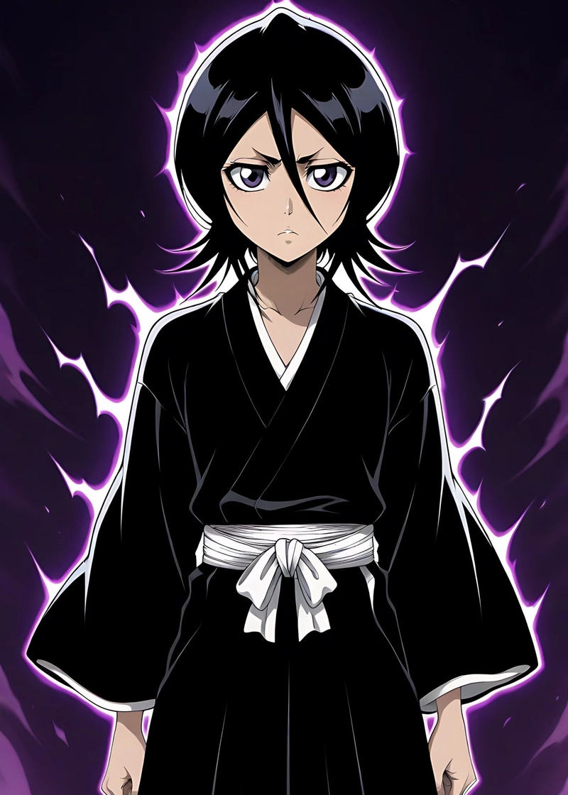 Ảnh Kuchiki Rukia mang vẻ lạnh lùng đầy khí chất mạnh