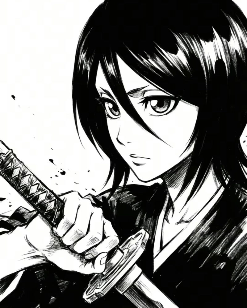 Ảnh Kuchiki Rukia mang vẻ tối giản đầy cảm giác mạnh