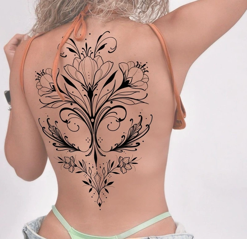 Ảnh hình xăm lưng nữ dành cho người thích chiêm ngưỡng tattoo