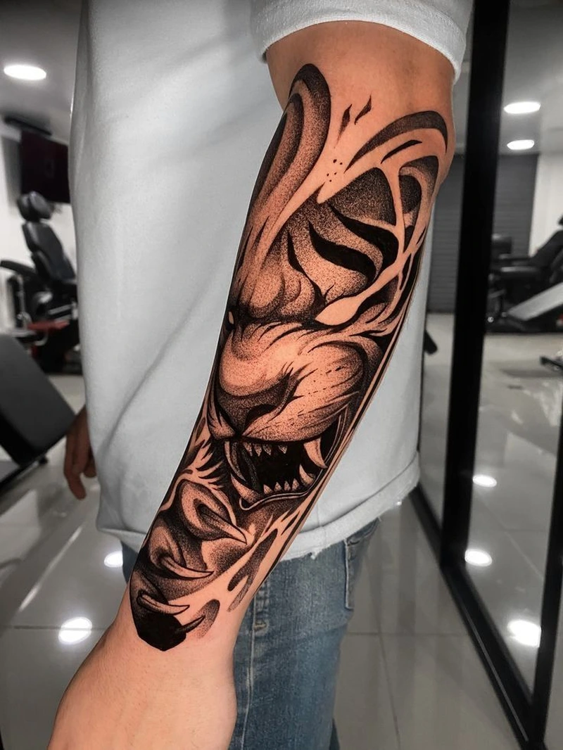 Ảnh tattoo full tay nam phong cách đen trắng cực nổi bật