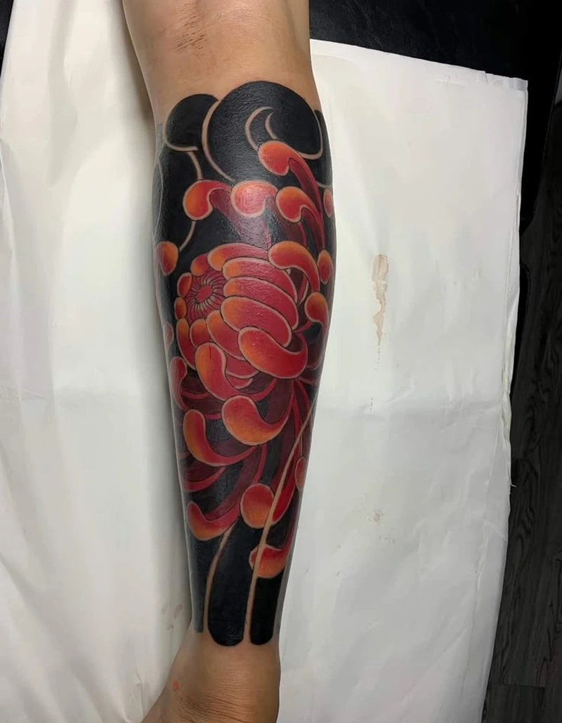 Ảnh tattoo tay nam phong cách samurai nhật cổ cực ngầu